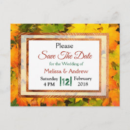 Postal De Anuncios Hojas de Otoño Boda de Otoño Avisa con Anticipació