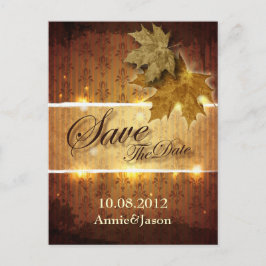 Postal De Anuncios hojas de otoño caen boda guardar la fecha