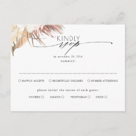 Postal De Anuncios Hojas De Palma Secas Tropicales Boda Rsvp
