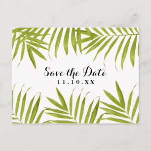 Postal De Anuncios Hojas Tropicales Boda de Verano Save the Date