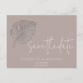 Postal De Anuncios Hojas tropicales suaves y grabado en relieve