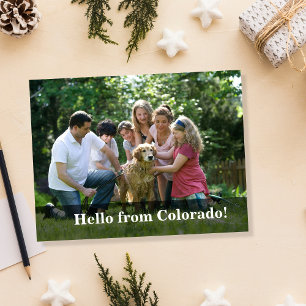 Postal De Anuncios Hola vecino editable, nueva dirección, intro