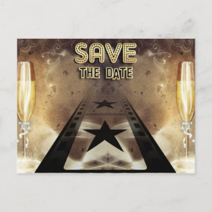 Postal De Anuncios Hollywood Bling Save The Date Post Card