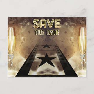 Postal De Anuncios Hollywood Bling Save The Date Post Card