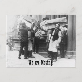 Postal De Anuncios Hombres divertidos de mudanza vintage cambiando de