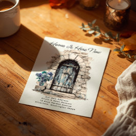 Postal De Anuncios Home is Here - Modern New Address Watercolor Door 