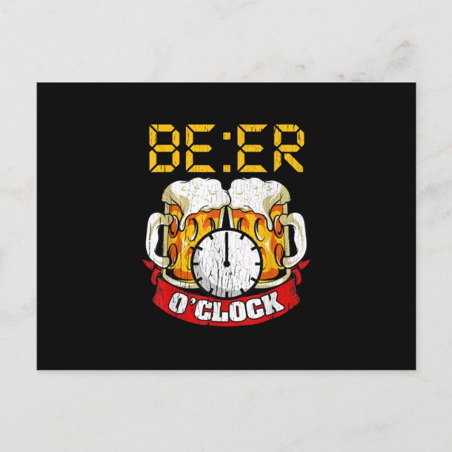 Postal De Anuncios Hora de la cerveza Humor divertido para adultos (Anverso)