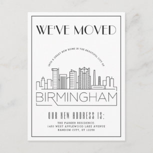 Postal De Anuncios Horizonte de Birmingham Modern Deco Cambio de Domi