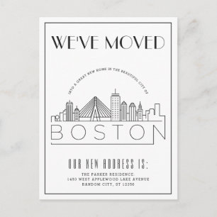Postal De Anuncios Horizonte de Boston Modern Deco   Cambio de direcc