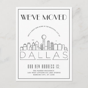Postal De Anuncios Horizonte de Dallas Moderno Deco   Cambio de Direc