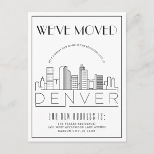 Postal De Anuncios Horizonte de Denver Moderno Deco   Cambio de Direc
