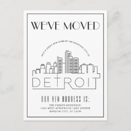 Postal De Anuncios Horizonte de Detroit Moderno Deco Cambio de Direcc