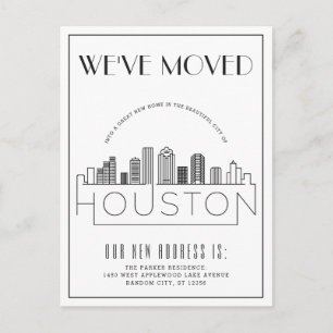 Postal De Anuncios Horizonte de Houston Moderno Deco Cambio de Direcc