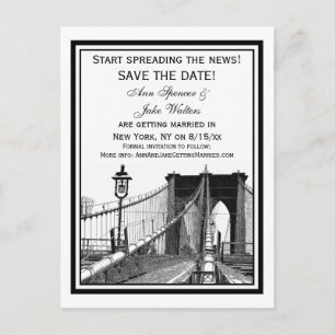 Postal De Anuncios Horizonte de NYC Puente de Brooklyn #2 Guardar la 