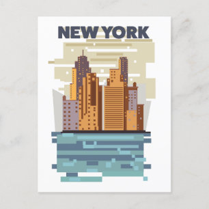 Postal De Anuncios Horizonte urbano de la ciudad de Nueva York 