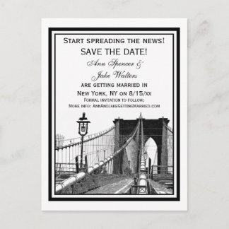 Postal De Anuncios Horizonte urbano de NYC Puente de Brooklyn #2 Save