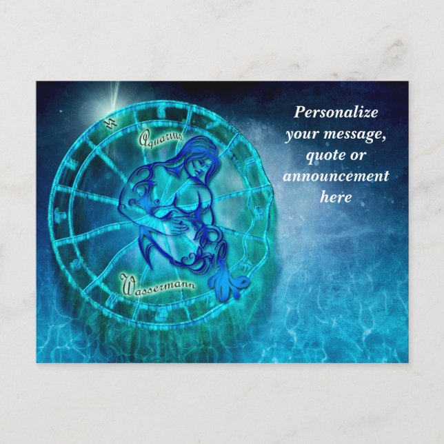 Postal De Anuncios Horóscopo de Acuario Mensaje Personalizado de Astr (Anverso)