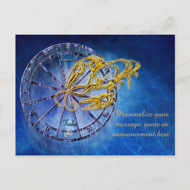 Postal De Anuncios Horóscopo de Cáncer Mensaje Personalizado de Astro (Anverso)