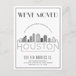 Postal De Anuncios Houston Skyline Modern Deco Cambio de dirección