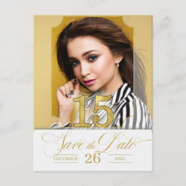 Postal De Anuncios Hues dorados guardar la versión en inglés de fecha