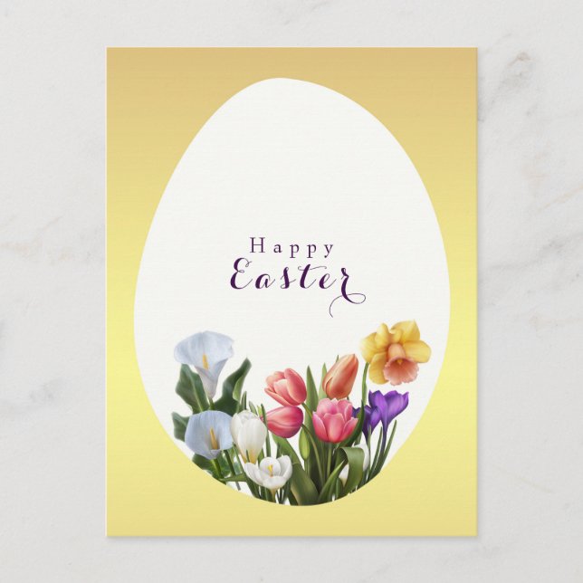 Postal De Anuncios Huevo de Pascua Floral de Primavera Elegante Guard (Anverso)