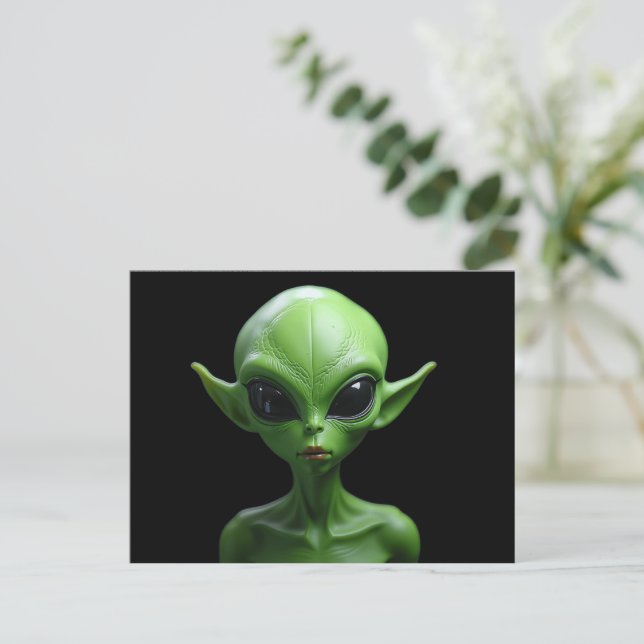 Postal De Anuncios Humanoide verde (Anverso de pie)