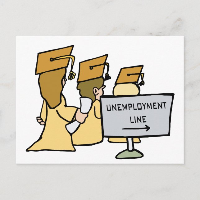 Postal De Anuncios Humor de desempleo de grado (Anverso)