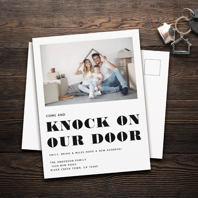 Postal De Anuncios Humor divertido Nueva dirección Sencillo movimient (Subido por el creador)