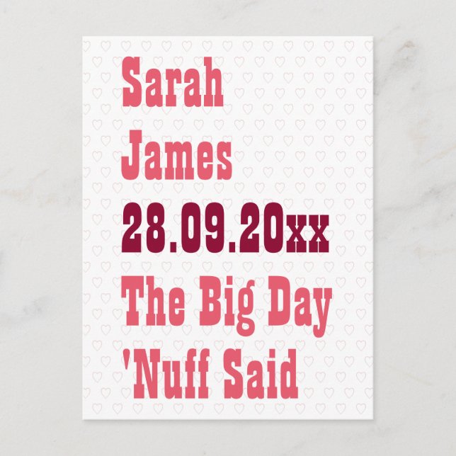 Postal De Anuncios Humor gracioso Nuff Said Personalizado Salva al Bo (Anverso)