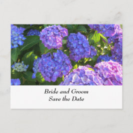 Postal De Anuncios Hydrangeas azules y púrpuras para boda