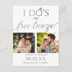 Postal De Anuncios I Do's & Free Booze Boda Moderna Save The Date