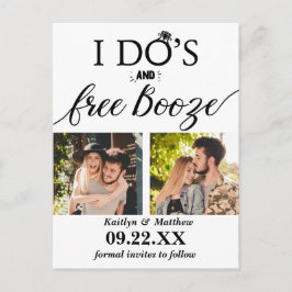 Postal De Anuncios I Do's & Free Booze Boda Moderna Save The Date