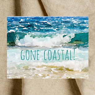 Postal De Anuncios Ida Costera Nueva Ola De Hogar En La Playa Acuarel
