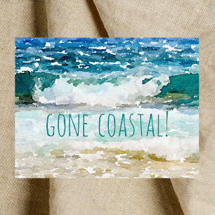 Postal De Anuncios Ida Costera Nueva Ola De Hogar En La Playa Acuarel