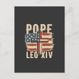 Postal De Anuncios Iglesia Cristiana del Papa León XIV Bandera de los