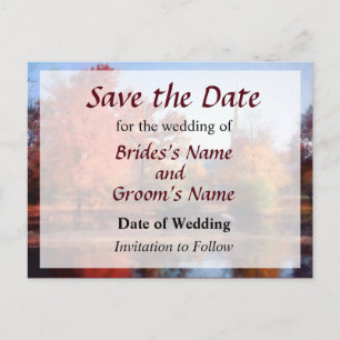 Postal De Anuncios Iglesia en otoño salva la fecha