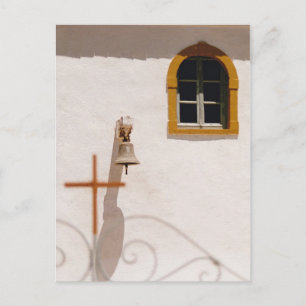 Postal De Anuncios Iglesia griega con reserva de la cruz la fecha