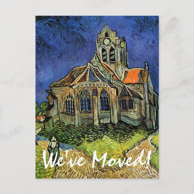 Postal De Anuncios Iglesia Van Gogh en Auvers, cambio de dirección (Anverso)