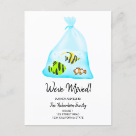 Postal De Anuncios Ilustración divertida de peces tropicales adorable