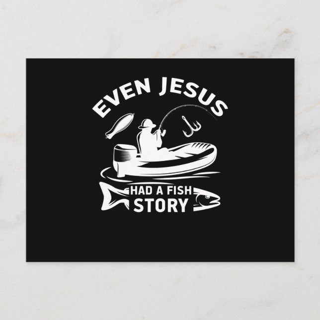 Postal De Anuncios Incluso Jesús Tenía Una Historia De Pescado Cristi (Anverso)