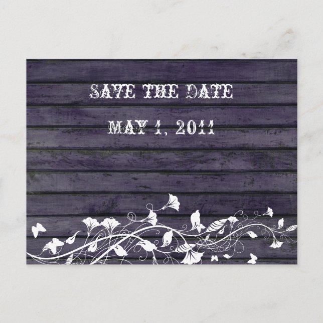 Postal De Anuncios Indigo Wood Save the Date (Anverso)