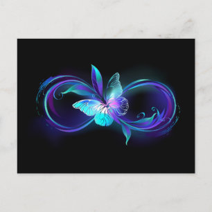 Postal De Anuncios Infinito Brillante con Mariposa Mágica
