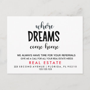 Postal De Anuncios inmobiliario Donde los sueños llegan a casa