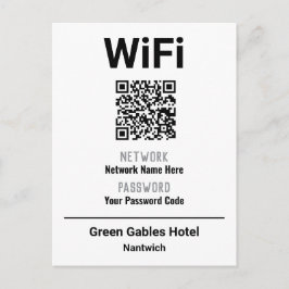 Postal De Anuncios Instrucciones de WiFi con código QR