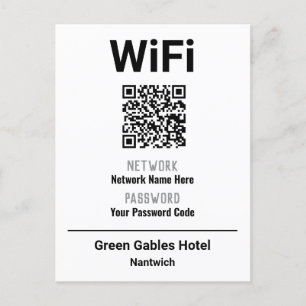 Postal De Anuncios Instrucciones WiFi con código QR