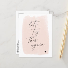 Postal De Anuncios Intentemos esto de nuevo | Caligrafía rosa de Rubo