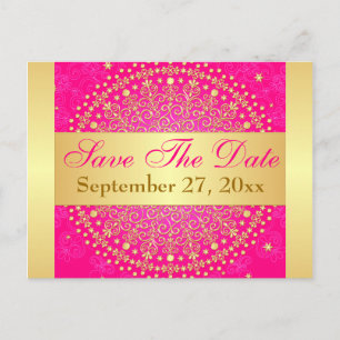 Postal De Anuncios Intricar PInk, Desplazamientos de oro Guardar la t