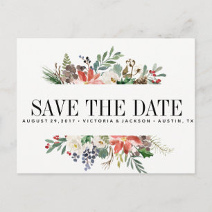 Postal De Anuncios Invierno Místico BODA fecha para guardar