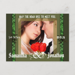 Postal De Anuncios Irlandés Guardar la Fecha con tu Foto