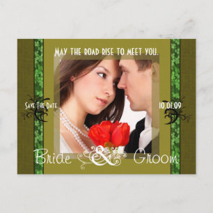 Postal De Anuncios Irlandés Save The Date con tu foto